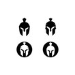 Vector sign. Spartan helmet logo template vector icon