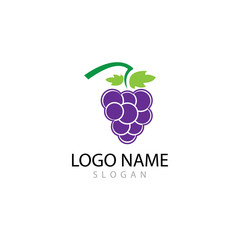 Grapes logo template vector icon illustration design