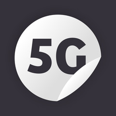 Poster - 5G sticker online wireless system connection concept fifth innovative generation of high speed internet sign icon mobile telecommunications technology symbol vector illustration