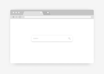 Poster - Web browser. Flat window with graphic UI elements, search bar and navigation batons. Vector web application mockup blank searched frames computer toolbar