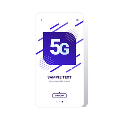 Poster - 5G online communication network wireless systems connection concept fifth innovative generation of high speed internet smartphone screen online mobile app copy space vector illustration