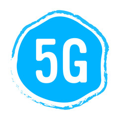 Poster - 5G sticker online wireless system connection concept fifth innovative generation of high speed internet sign icon mobile telecommunications technology symbol vector illustration