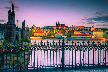 Wall Mural - Majestic locations at sunrise with historic buildings, Prague, Czech Republic