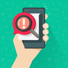 Poster - risk message or caution alert on document or important data content comment on mobile phone or cellp
