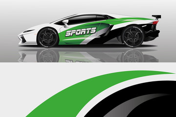 sport car decal wrap design vector