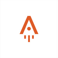 Wall Mural - the letter A logo and the rocket logo