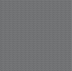 Knit texture gray color. Vector seamless pattern fabric. Knitting background flat design.