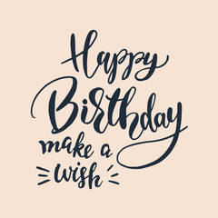 Happy Birthday to you. Hand drawn typography headline for greeting cards in vintage style  design for Birthday party festive gift celebration