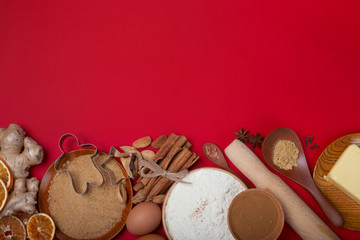 Wall Mural - Christmas cookie cooking background