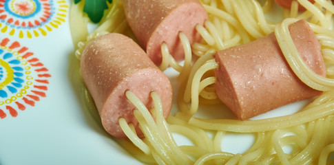 Sticker - Sausages stuffed with spaghett