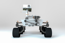 A Mars Rover Against A White Background (3d Rendering)