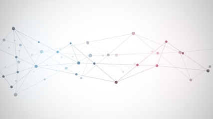 Abstract plexus background with connecting dots and lines. Global network connection, digital technology and communication concept.