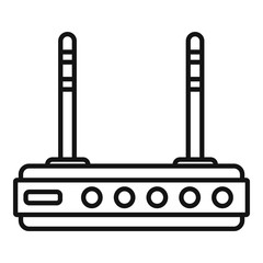 Poster - Wifi router icon. Outline wifi router vector icon for web design isolated on white background