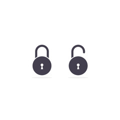 Fototapete - Lock icon set, padlock sign vector isolated illustration