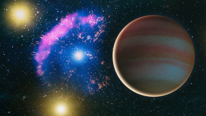 Wall Mural - cosmic clouds of mist on bright colorful backgrounds. elements of this image furnished by nasa