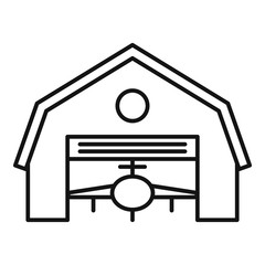 Sticker - Hangar building icon. Outline hangar building vector icon for web design isolated on white background