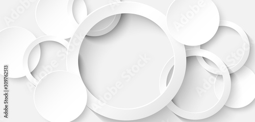 Fotomural Abstract. Circle white Background ,light and shadow. Vector.