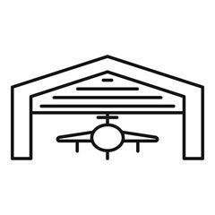 Poster - air fighter hangar icon. outline air fighter hangar vector icon for web design isolated on white bac