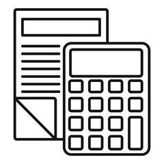 Poster - papers calculator icon. outline papers calculator vector icon for web design isolated on white backg