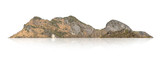 Fototapeta Góry - rock mountain hill with  green forest isolate on white background