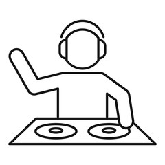 Wall Mural - Dj party icon. Outline dj party vector icon for web design isolated on white background