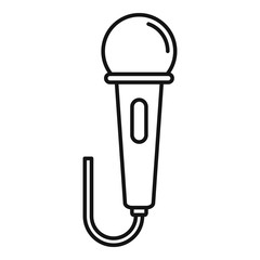 Poster - Microphone icon. Outline microphone vector icon for web design isolated on white background