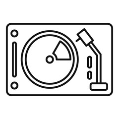 Poster - Dj desk player icon. Outline dj desk player vector icon for web design isolated on white background