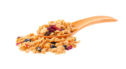 granola  grain on white background