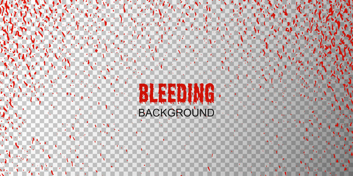 Wall Mural - Abstract Happy Halloween background with red blood drops on  transparent texture. Bleeding effect on white glass window. Vector illustration