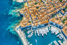 View Of The City Of Saint-Tropez, Provence, Cote D'Azur, A Popular Destination For Travel In Europe