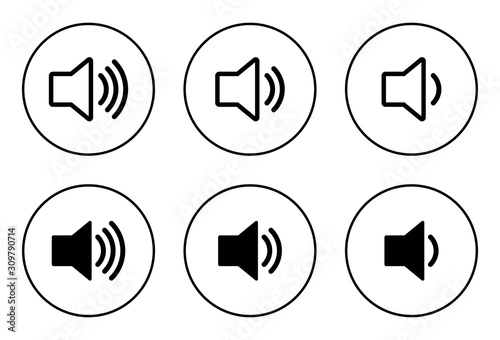 Speaker Icon Vector On White Background Loudspeaker Icon Vector Volume Icon Audio Sound Stock Vector Adobe Stock