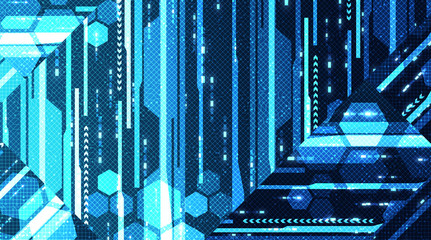 Poster - Abstract Future Digital Circuit Microchip Technology on Future Background,Digital and Connection Concept design,Free Space For text in put,Vector illustration.