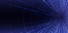 Dark Purple Hyperspace Speed Motion On Future Technology Background,warp And Expanding Movement Concept,vector Illustration.