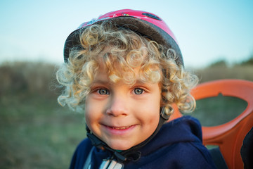 portrait of child in helmet