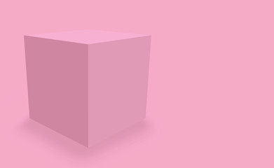 Poster - 3d rendering. empty Pink cube box .background.