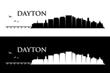 Dayton Skyline - Ohio, United States Of America, USA - Vector Illustration