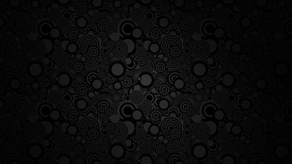 Wall Mural - Black abstract background. Geometric shapes, circles, cool modern design. 