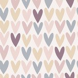 Vector seamless pattern with colorful hearts. Creative scandinavian childish background for Valentine's Day