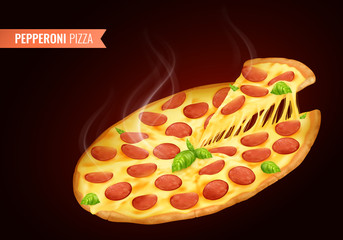 Poster - Pizza Hot Realistic Composition