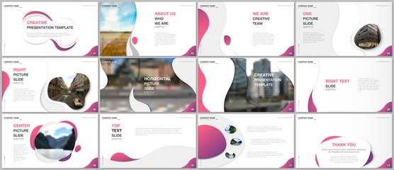 Wall Mural - minimal presentations design, portfolio vector templates with fluid colorful trendy gradients geomet