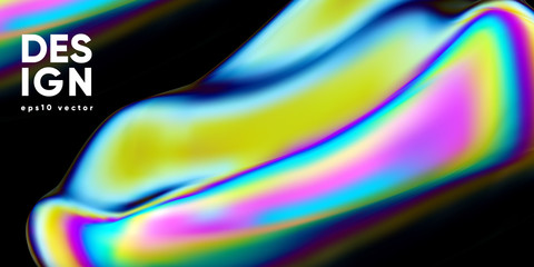 Poster - abstract background with thin film interference. glossy shape 3d render. eps10 vector.