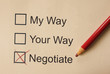 Negotiate and compromise related check boxes