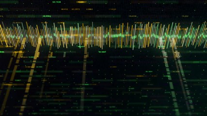 Poster - Abstract animation of stock market data and financial analysis on the dark background. Animation. Abstract financial background, statistics report