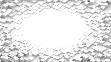 Poster - Frame of moving white cubes. Seamless loop.