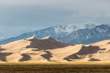 Landscape View Of Dunes At Great Sand Dunes National Park In Colorado, The Tallest Sand Dunes In North America.