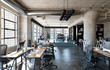 © artjafara - Office interior in loft, industrial style, 3d render