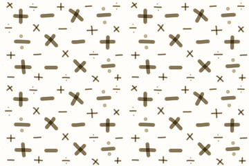Seamless pattern of math signs on white background