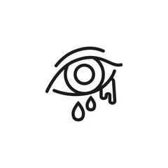 Allergic reaction thin line icon. Symptom, watery eye isolated outline sign. Allergy concept. Vector illustration symbol element for web design and apps
