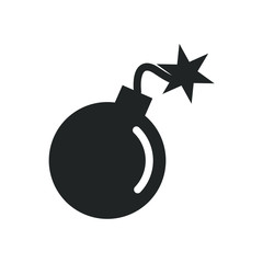 Poster - Bomb icon vector sign isolated for graphic and web design. Bomb symbol template color editable on white background. Thin linear graphic Eps10.