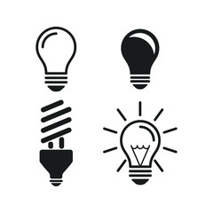 Aufkleber - light bulb icon vector sign isolated for graphic and web design. glowing light bulb symbol template color editable on white background, Thin linear graphic Eps10.